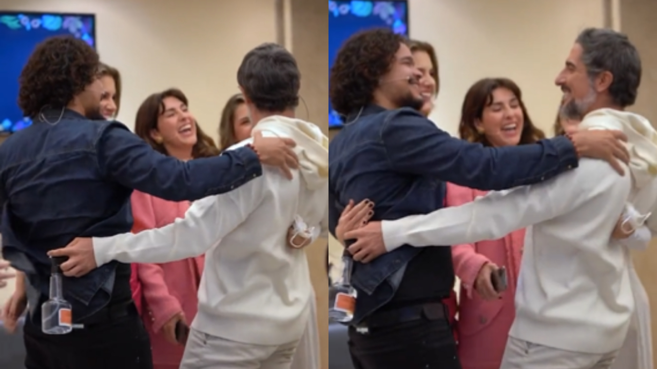 Atores do seriado Sandy & Junior se reencontram no Caldeirão