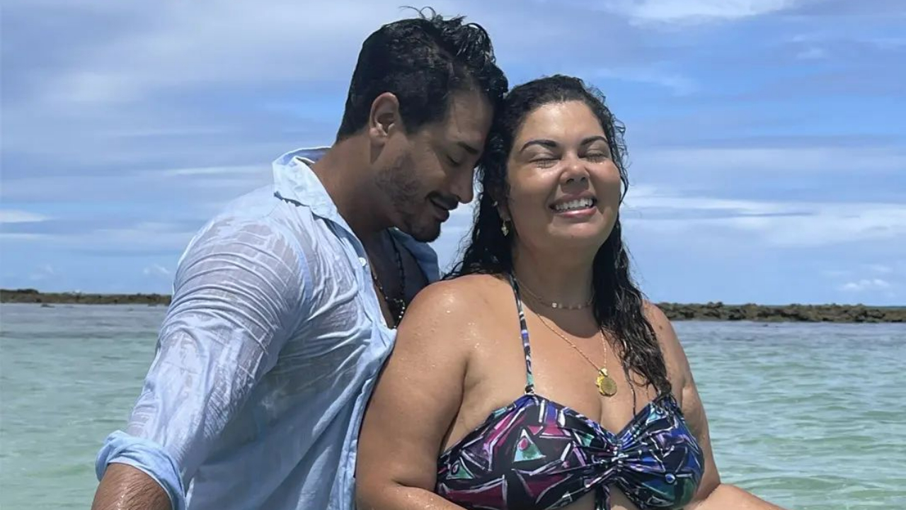 Fabiana Karla relembra clique romântico com o marido, Diogo Mello: ”Onde queria estar nessa quarta-feira…”