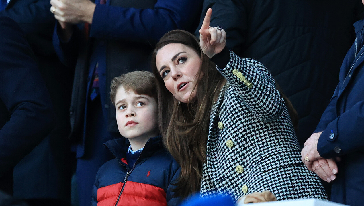 Príncipe William e Kate Middleton vão para jogo de rugby com o filho George