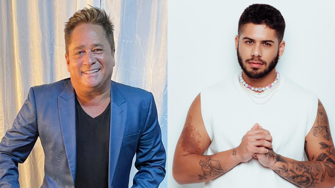 Leonardo e Zé Felipe surgem juntos em avião e o pai se declara: ”Meu gato”
