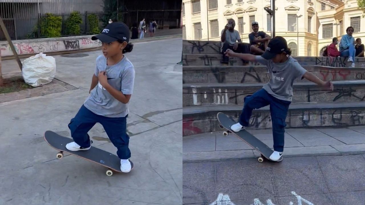 Irmão de Rayssa Leal segue os passos da fadinha e se arrisca no skate