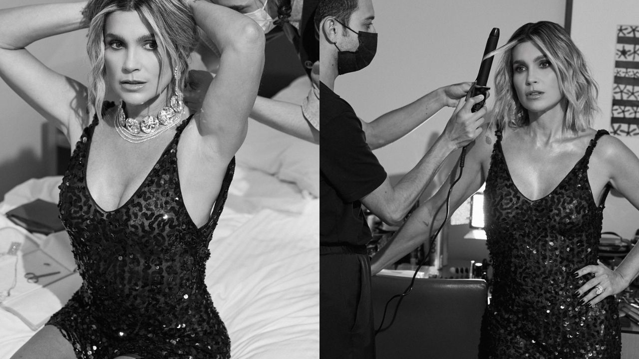 Flávia Alessandra esbanja elegância em look escolhido para o ‘Domingão’