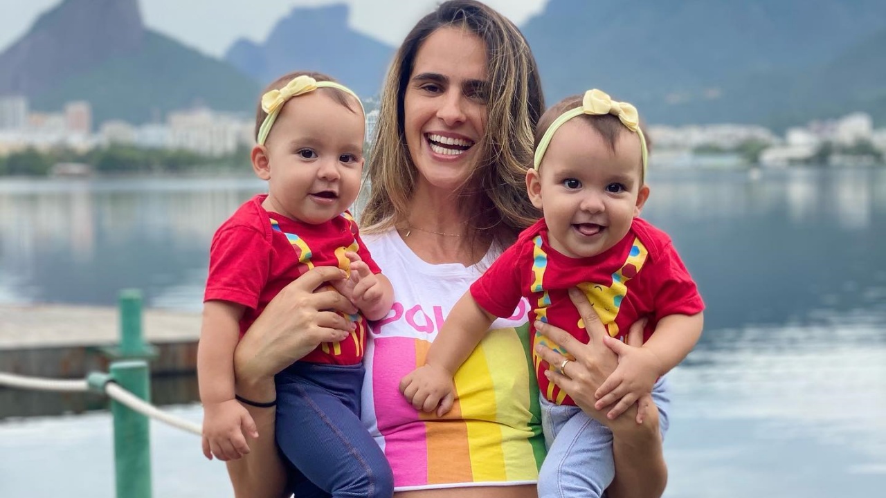 Marcella Fogaça mostra passeio com as filhas após Pietra engatinhar: ”Comemorar”