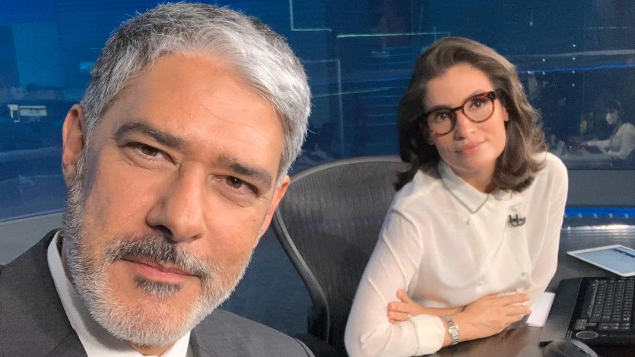 Após covid-19, Renata Vasconcellos volta ao Jornal Nacional e William Bonner mostra bastidores: ”Esqueceu a senha dela”