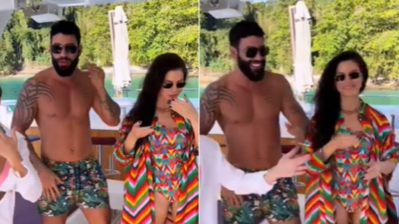 Gusttavo Lima e Andressa Suita fazem dancinha de música do cantor e fãs elogiam: ”Perfeitos”