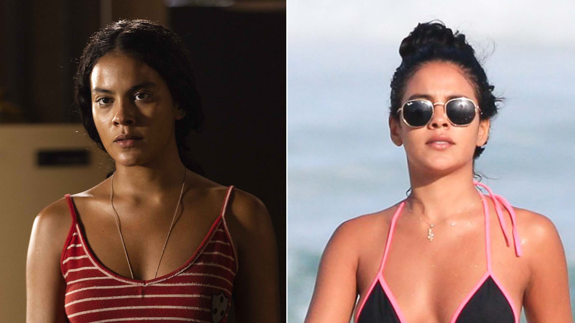 De biquíni, Bella Campos, a Muda de Pantanal, atrai os olhares em dia na praia