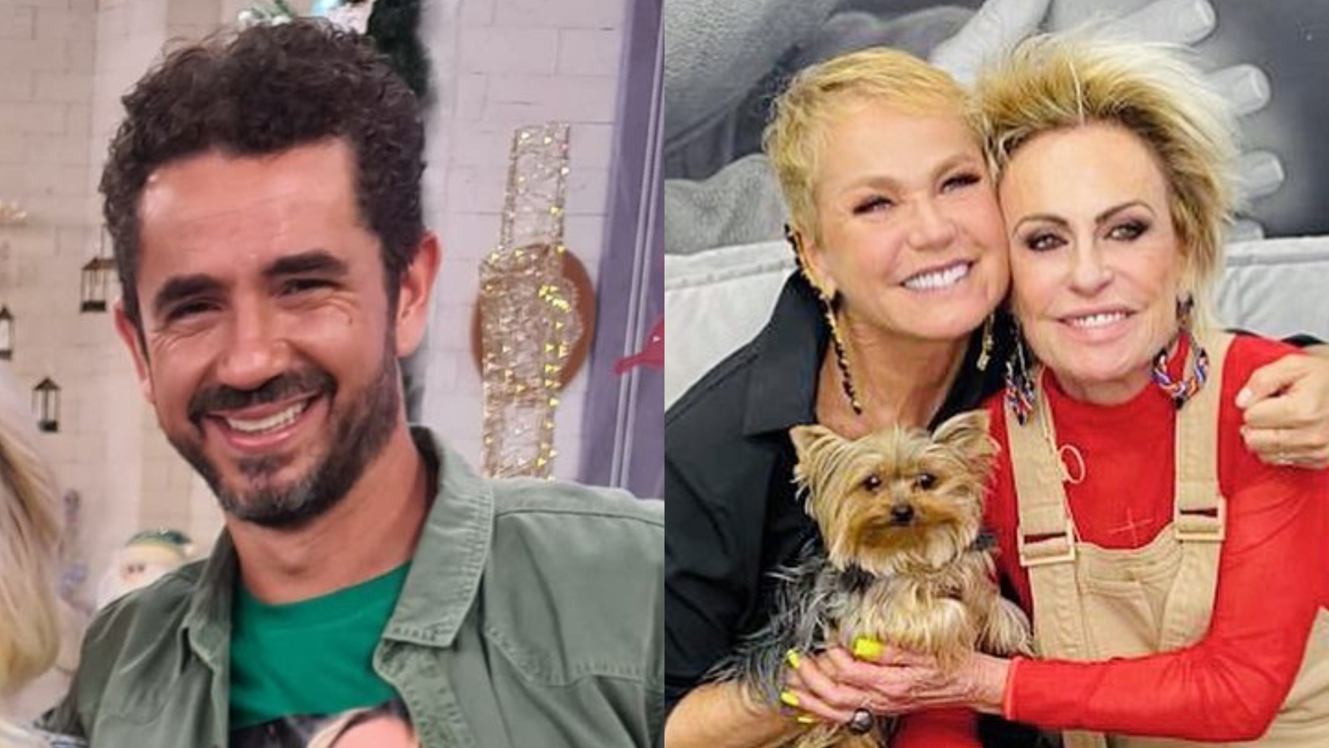 Felipe Andreoli publica foto com Ana Maria Braga e Xuxa no Mais Você: ”Quebrando o protocolo”