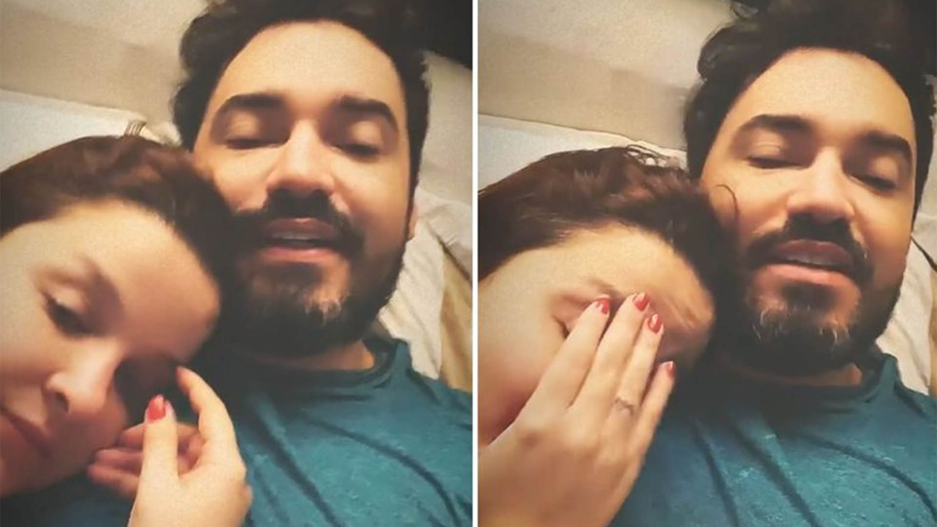 Sertanejo Fernando grava novo vídeo com Maiara na cama