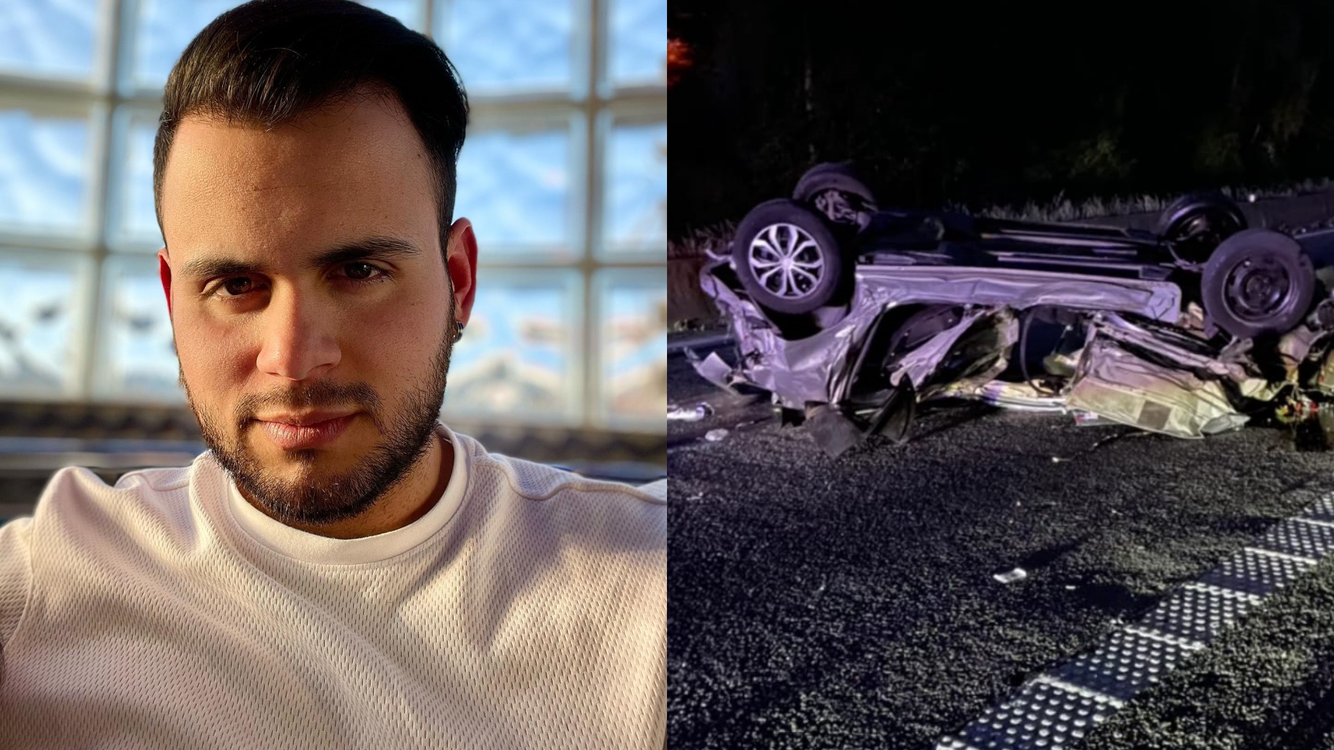 Filho de Gretchen mostra fotos do acidente de carro e faz agradecimento: “Nasci de novo”