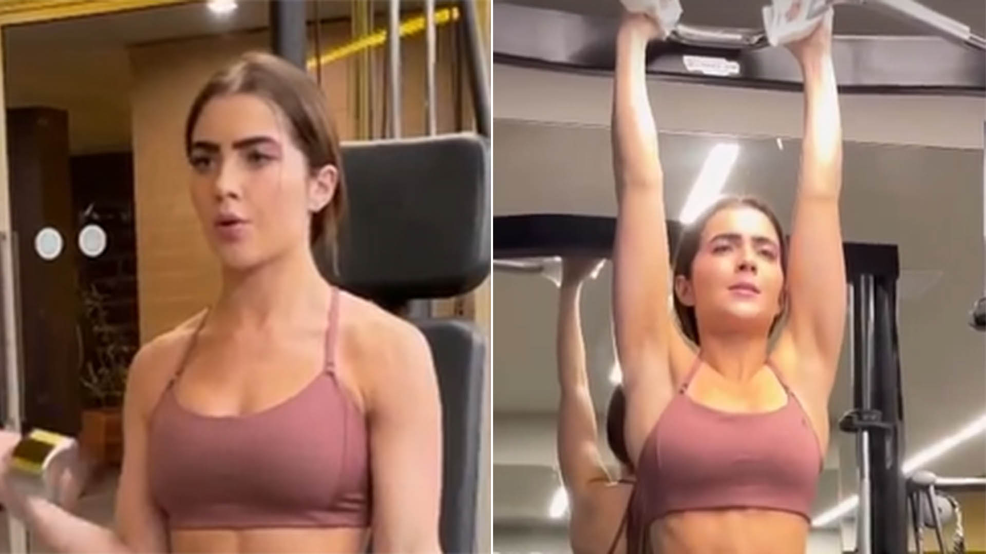 Ex-BBB Jade Picon exibe a barriga definida em dia de academia