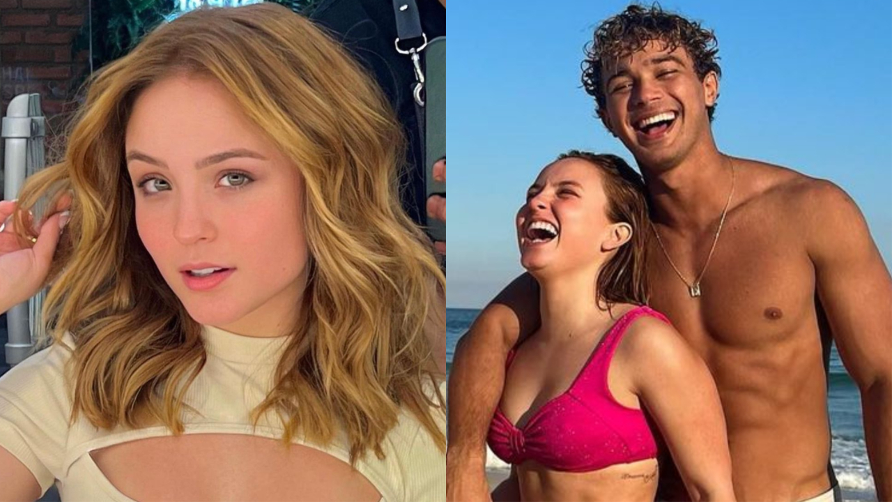 Larissa Manoela curte praia com o ex-namorado, André Luiz Frambach, no Rio