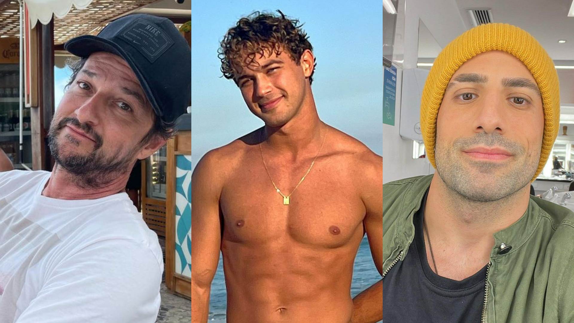 Marcelo Serrado, André Luiz Frambach e Kaysar Dadour se divertem nos bastidores de ‘Cara e Coragem’