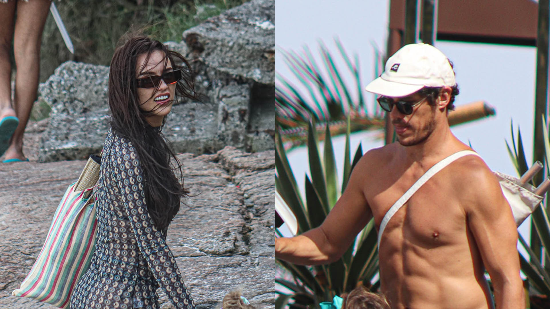 Rafa Kalimann e José Loreto curtem dia na praia com os amigos