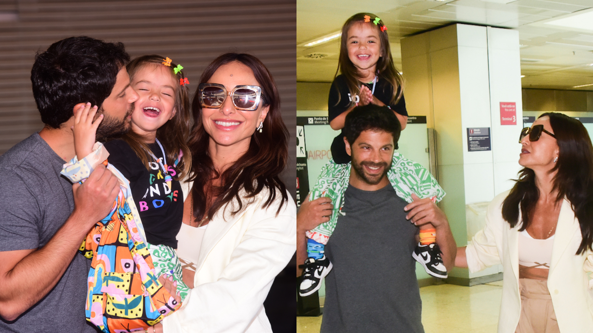 Sabrina Sato desembarca em São Paulo com a família e Zoe rouba a atenção com simpatia