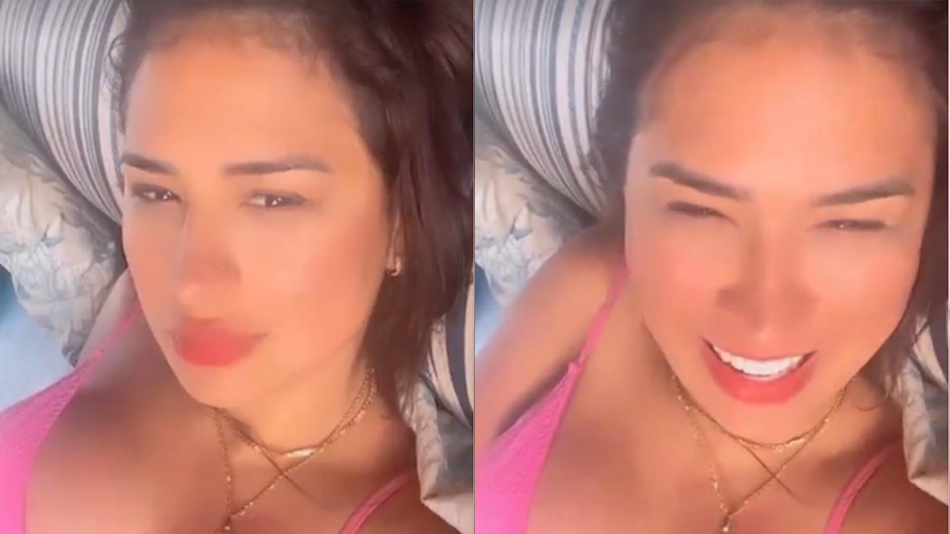 Simone dá close no decote ao usar maiô ousado em parque aquático