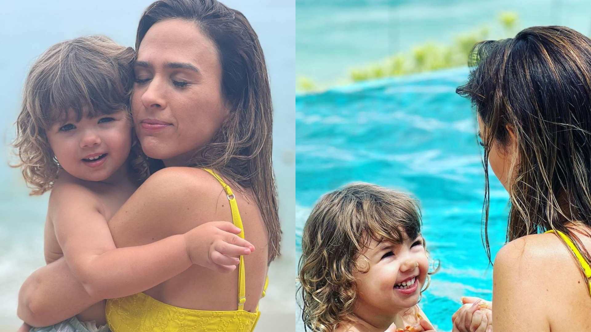 Clara Maria esbanja fofura de óculos escuros, e Tata Werneck baba: ”Minha deusa”