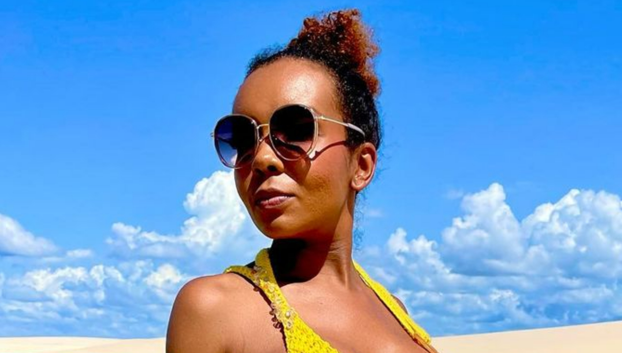 Thelminha Assis surge deslumbrante usando look mínimo em cenário paradisíaco: ”A beleza de milhões!”