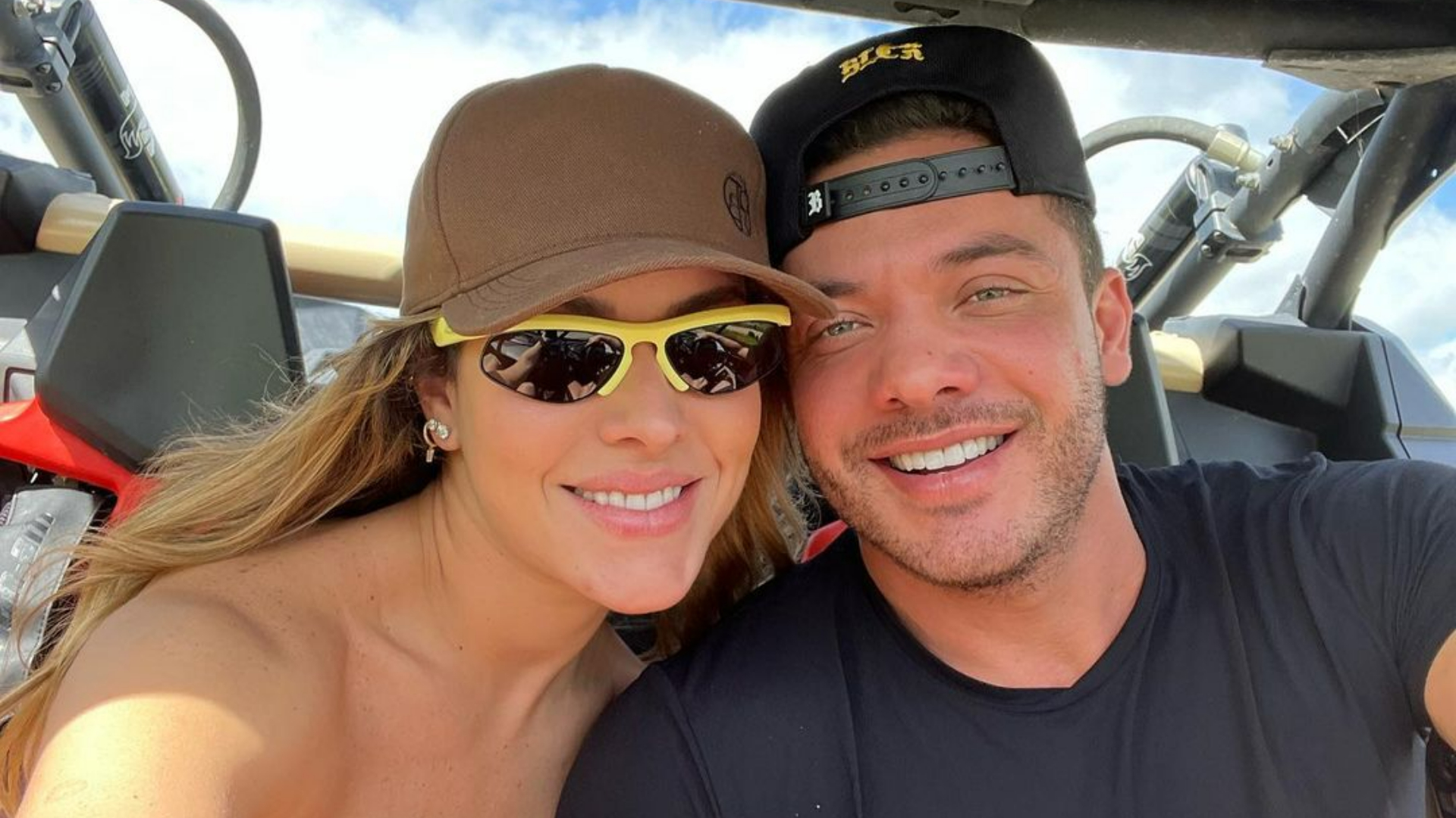 Thyane Dantas e Wesley Safadão curtem clima romântico durante entardecer