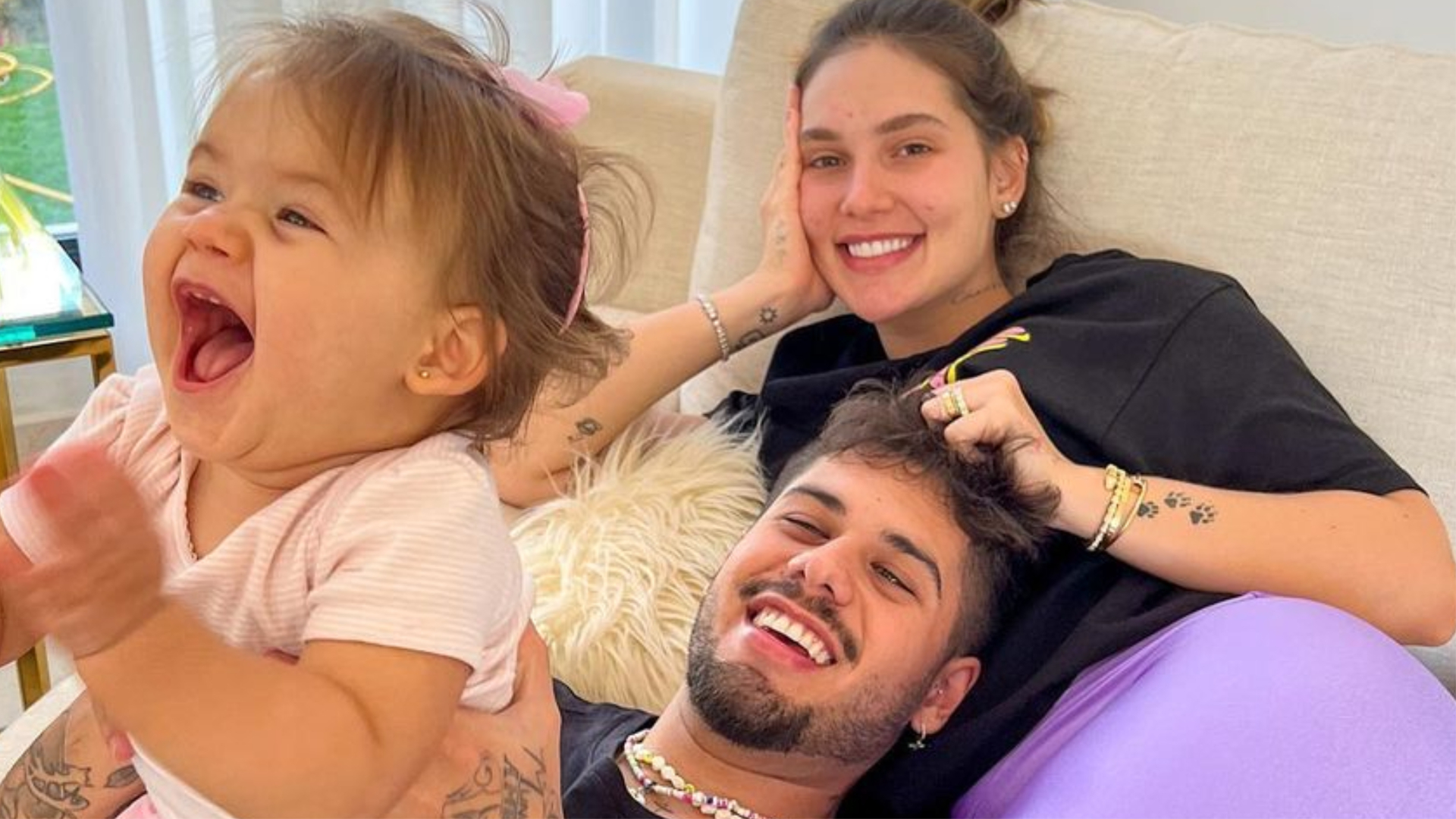 Zé Felipe exibe momentos fofos com Virginia Fonseca e Maria Alice: ”Recarregando a energia”