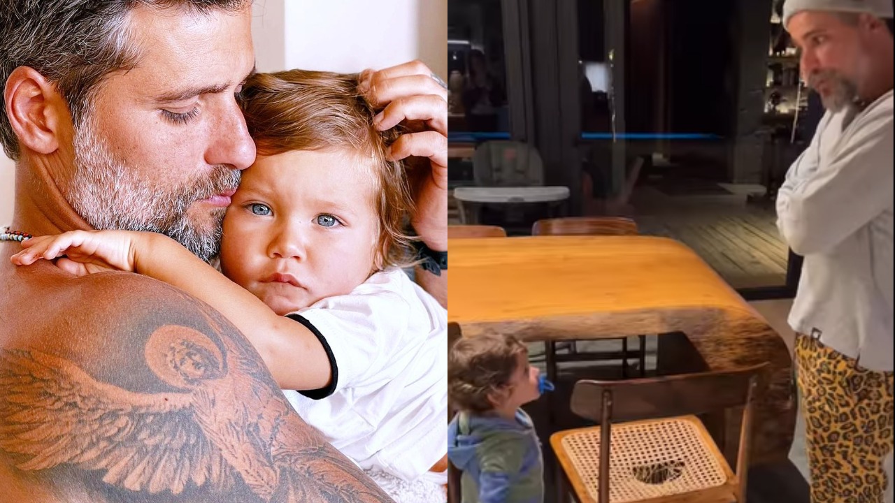Bruno Gagliasso dá bronca no filho por quebrar cadeira, e reação de Zyan encanta a web