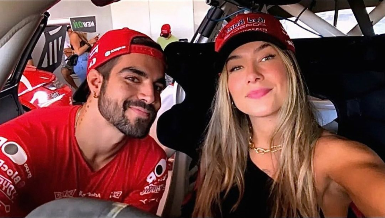 Caio Castro e Daiane de Paula curtem Festa Junina coladinhos: ”Meu par”
