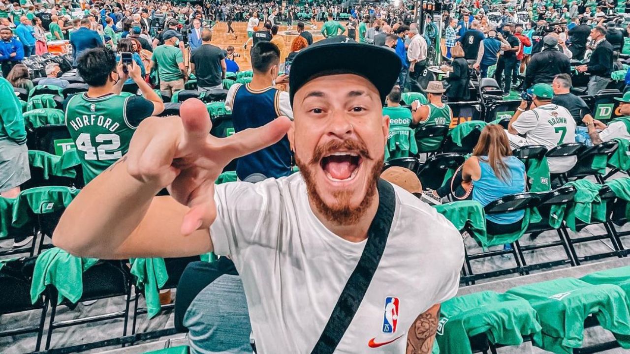 Fred assiste 3° jogo das finais da NBA em Boston, Estados Unidos