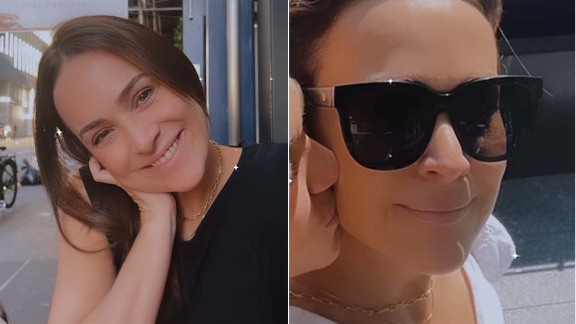 Gabriela Duarte faz rara aparição com a filha, Manuela, durante viagem
