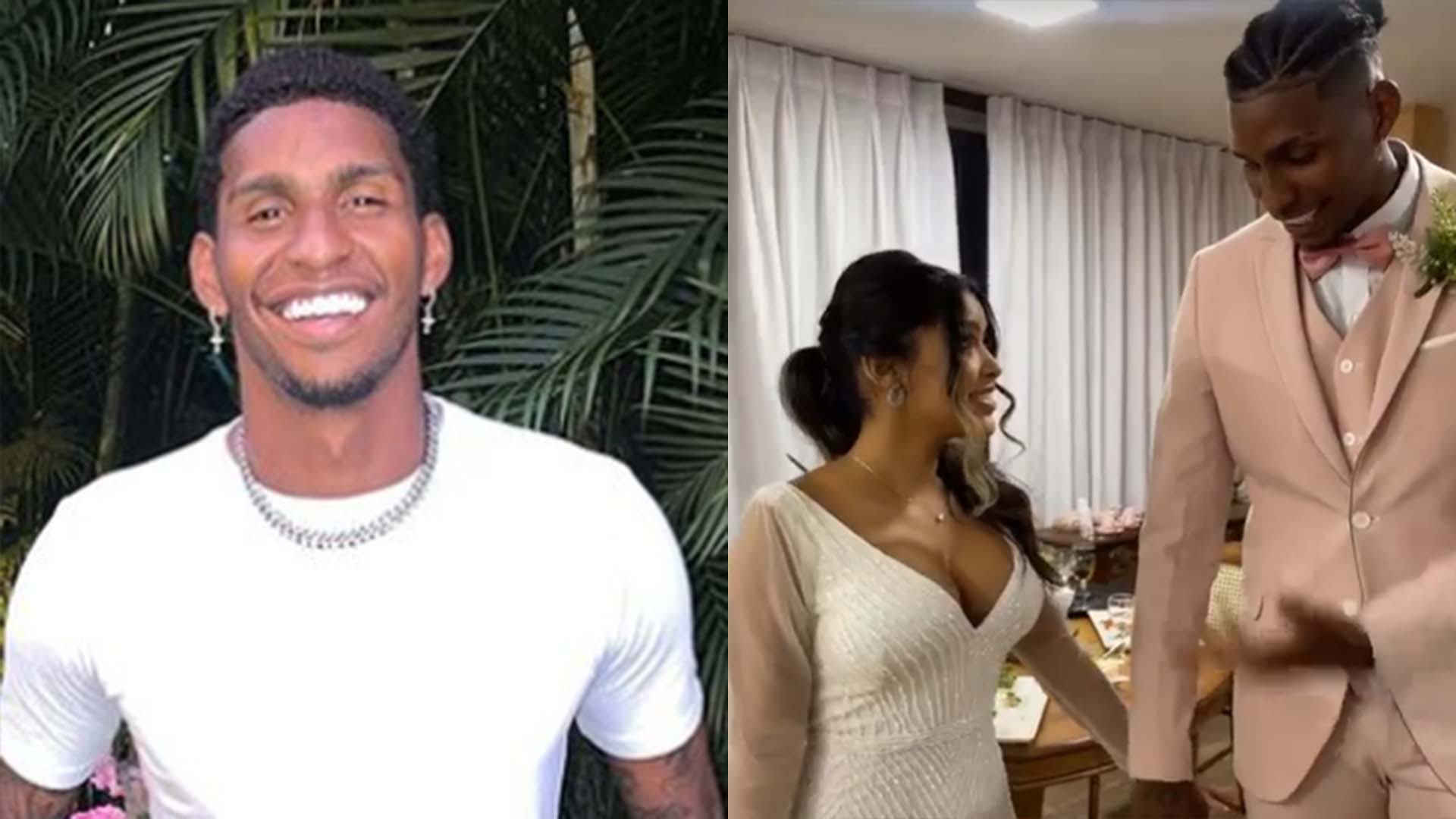 Goleiro do Flamengo, Hugo de Souza se casa usando terno rosa