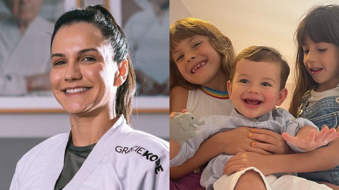 Kyra Gracie encanta ao surgir de kimono com os filhos e fala sobre importância do Jiu-Jitsu para as crianças