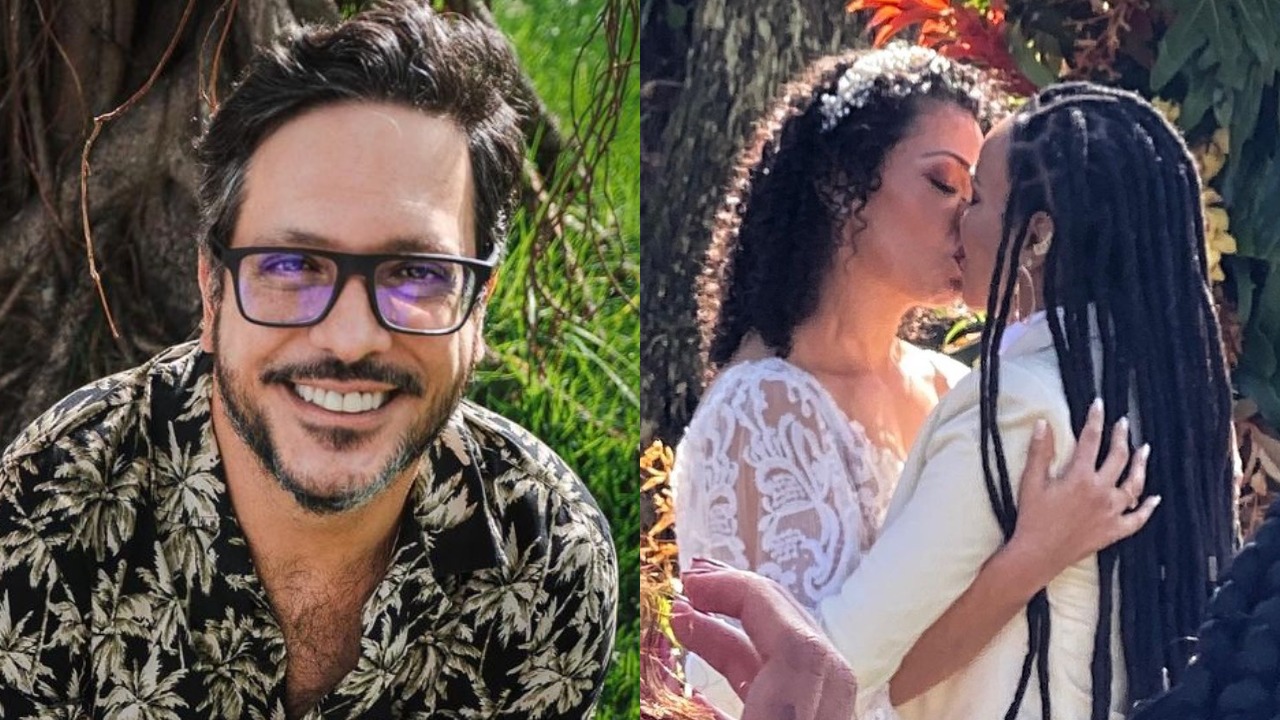 Percussionista do ‘Caldeirão’ se casa e Lucio Mauro Filho se derrete: ”Explosão de afeto!”