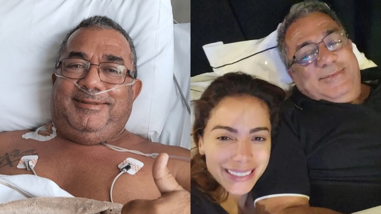 Internado, pai de Anitta retira dreno e fala pela primeira vez após cirurgia