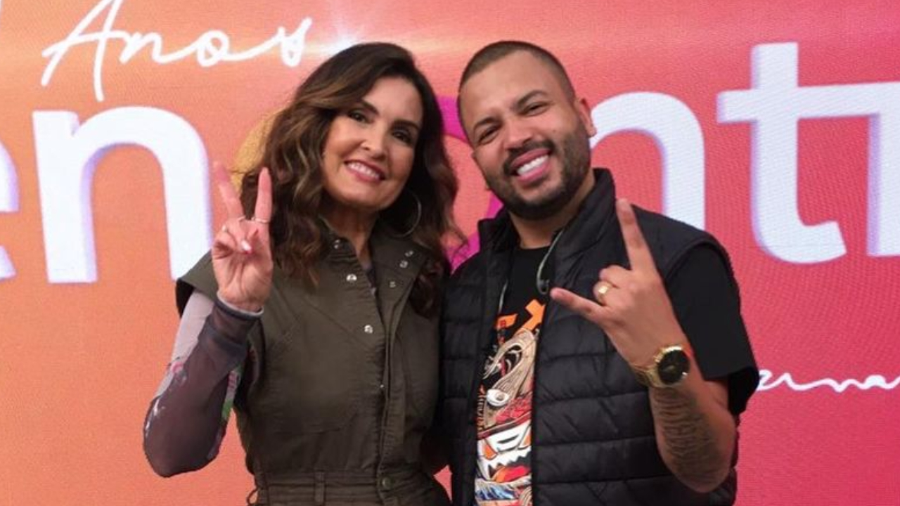Após surpreender Fátima Bernardes no Encontro, Projota presta homenagem para a apresentadora: ”É uma honra”