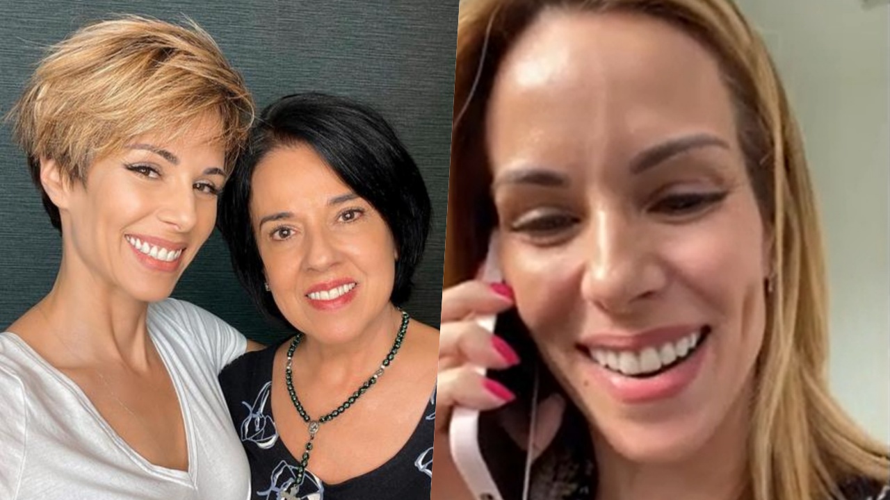 Isolada, Ana Furtado improvisa encontro com a mãe após contrair Covid-19: ”Te amo”