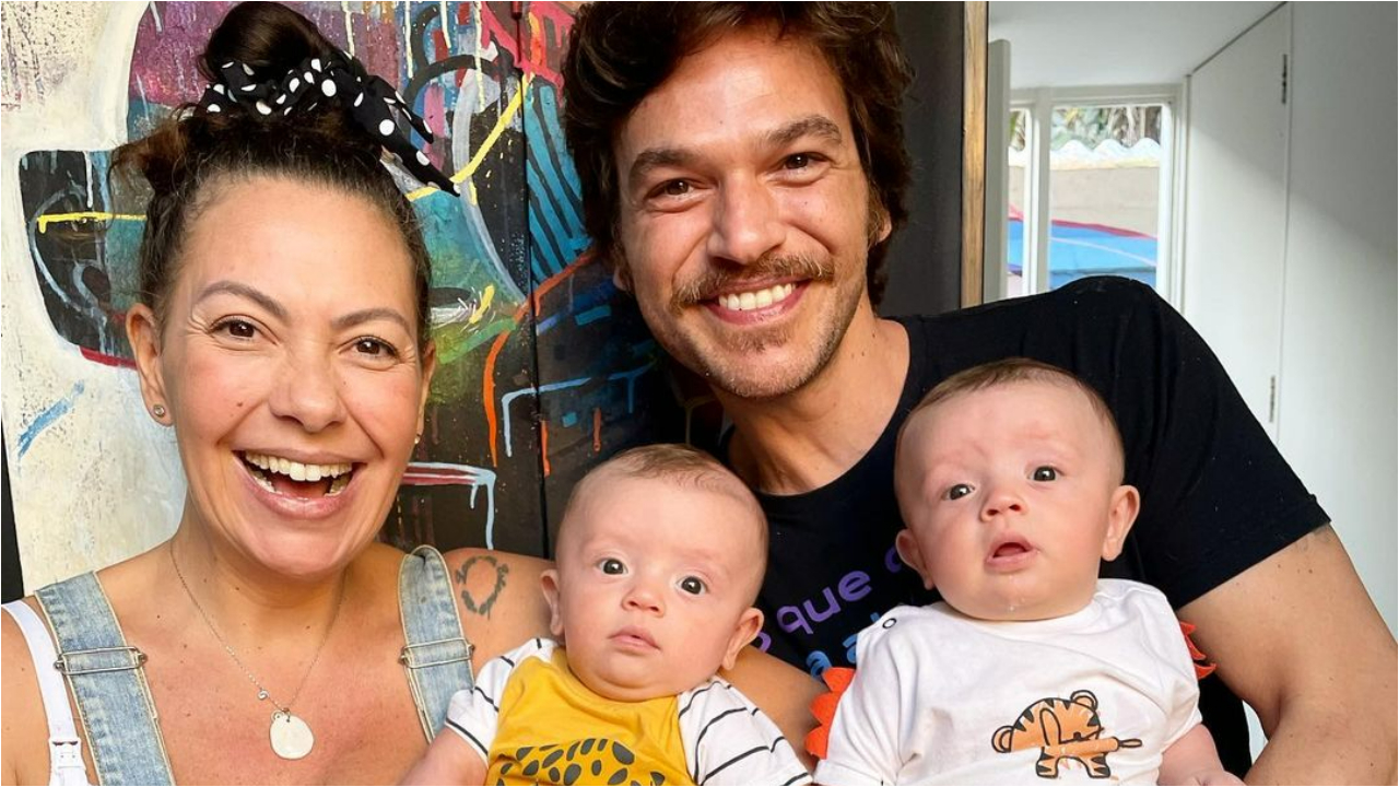 Fabiula Nascimento celebra a chegada do quarto mês de vida dos filhos, Roque e Raul: ”AMORversário”