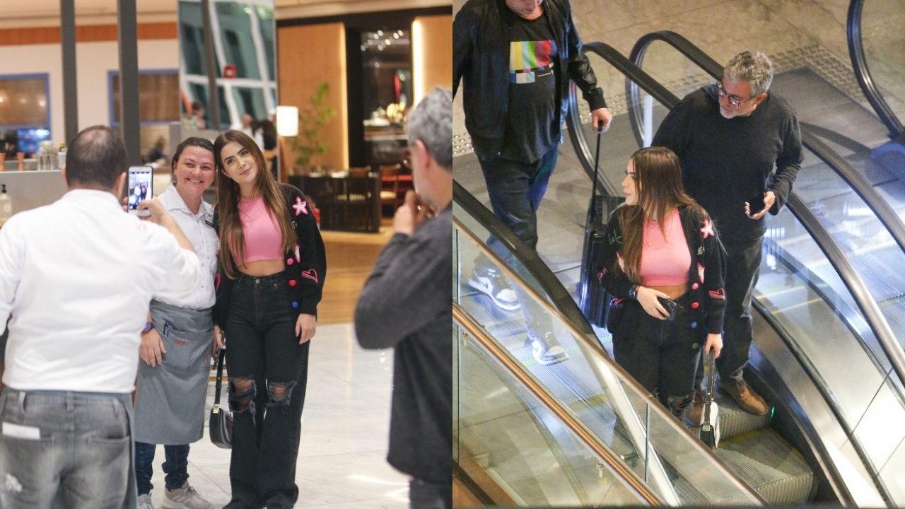 Jade Picon é tietada por fãs em shopping na Barra da Tijuca