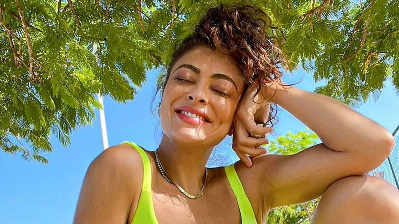 Juliana Paes esbanja beleza ao surgir de shortinhos e top de ginástica: ”Bora meu povo”