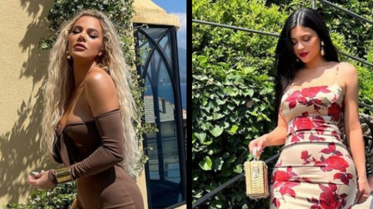 Depois de jantar em família, Khloé Kardashian e Kylie Jenner compartilham seus looks na Itália