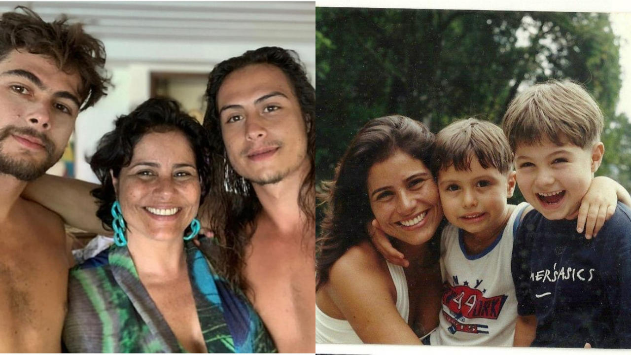 Valéria Alencar posta clique antigo encantador com os filhos, Rafael e Francisco Vitti: ”Tempo mais feliz de uma MÃE!”
