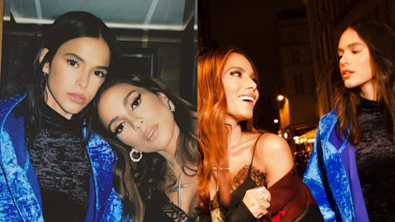 Anitta e Bruna Marquezine se encontram em Paris e cantora celebra amizade