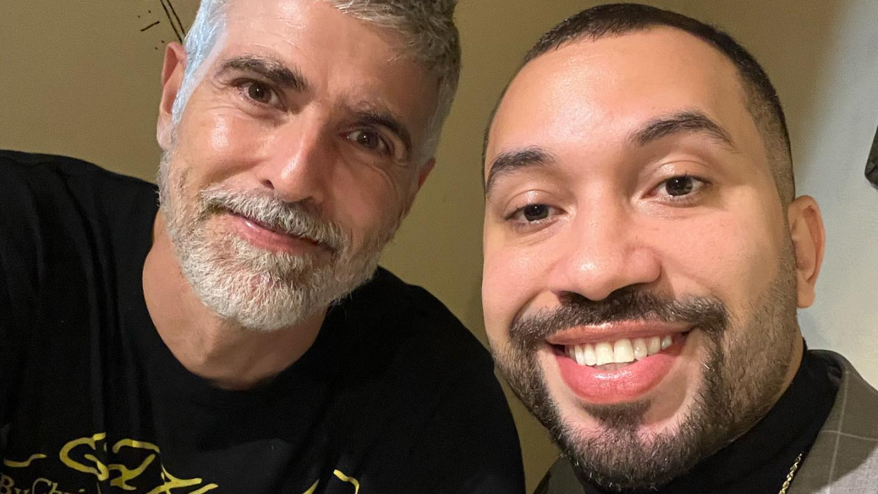 Gil do Vigor aproveita almoço na companhia de Reynaldo Gianecchini: ”Vizinho”