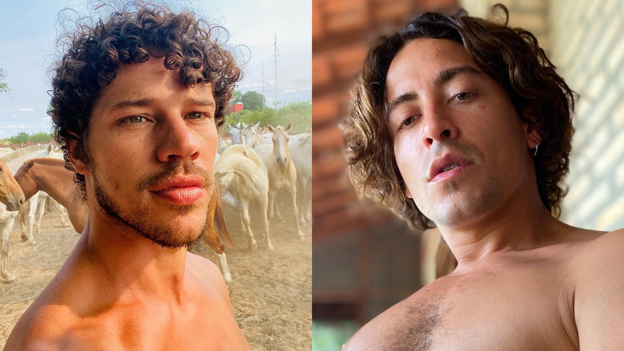 José Loreto e Jesuíta Barbosa surgem nus em rio e mostram o bumbum nos bastidores de ‘Pantanal’