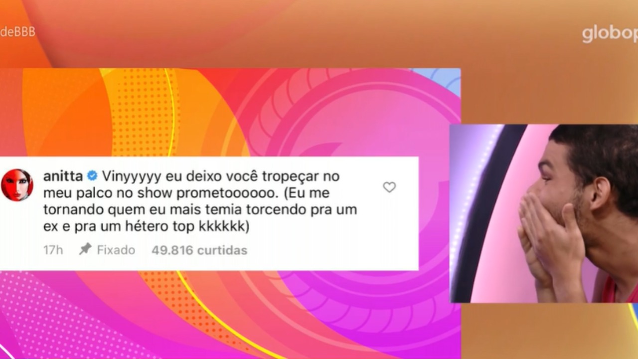 BBB 22: Eliminado, Vyni comenta tombos e se choca ao saber que é seguido por Anitta