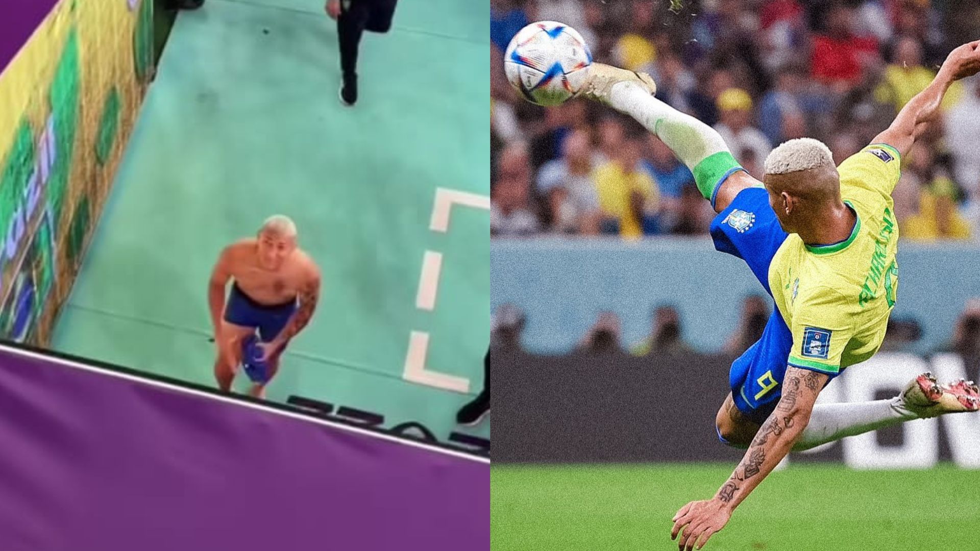 Richarlison fica só de cueca e presenteia torcedores após vitória do Brasil