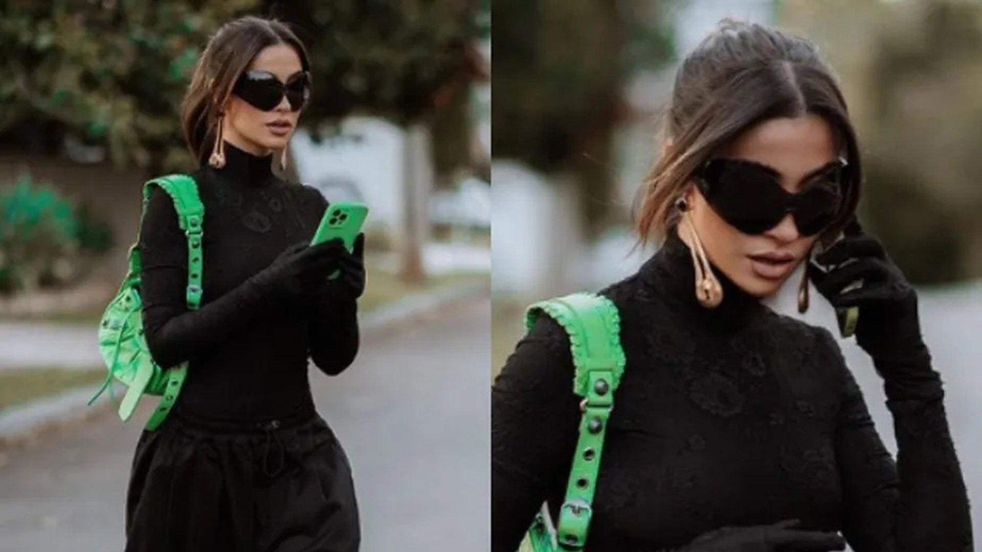 Bianca Andrade investe em look fashionista com inspiração em “Matrix” e acessórios grifados