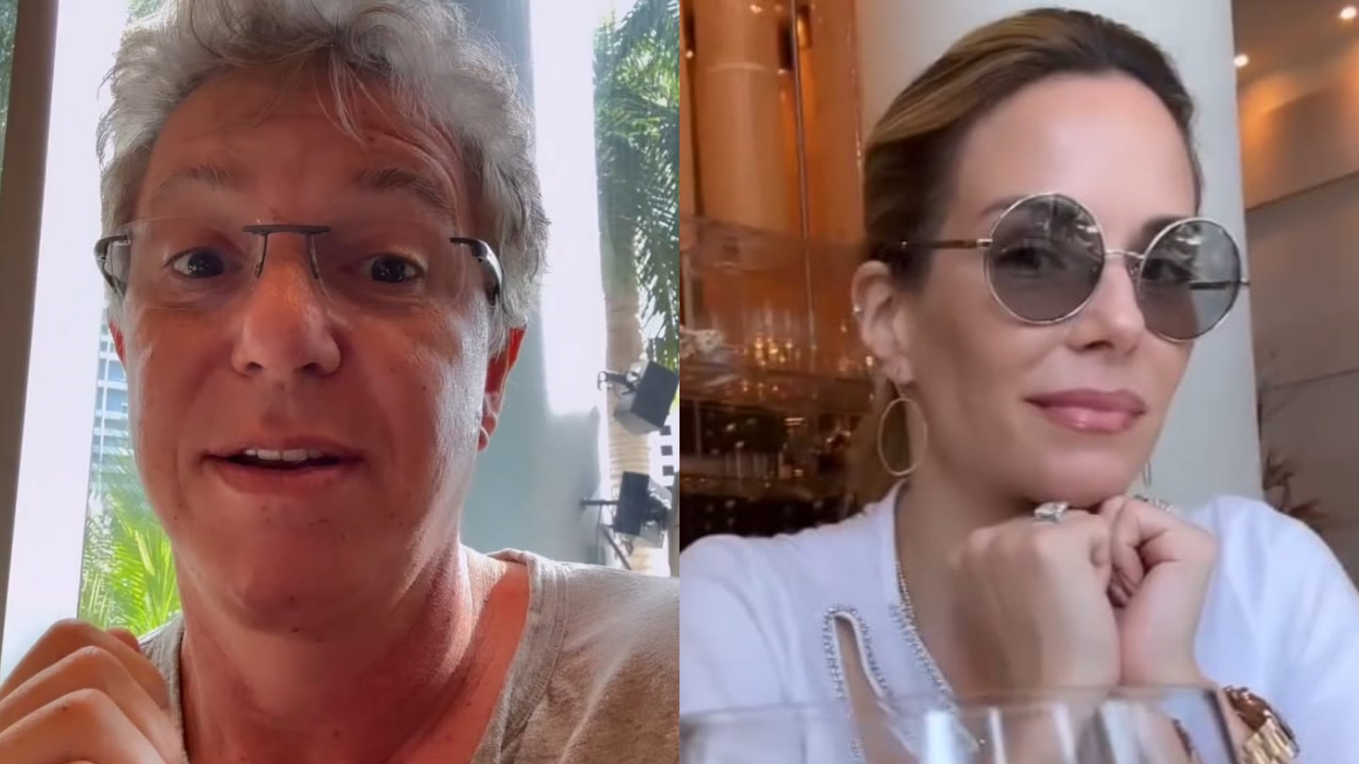 Em Miami, Boninho curte almoço ao lado de Ana Furtado e se declara: “Mulher incrível”