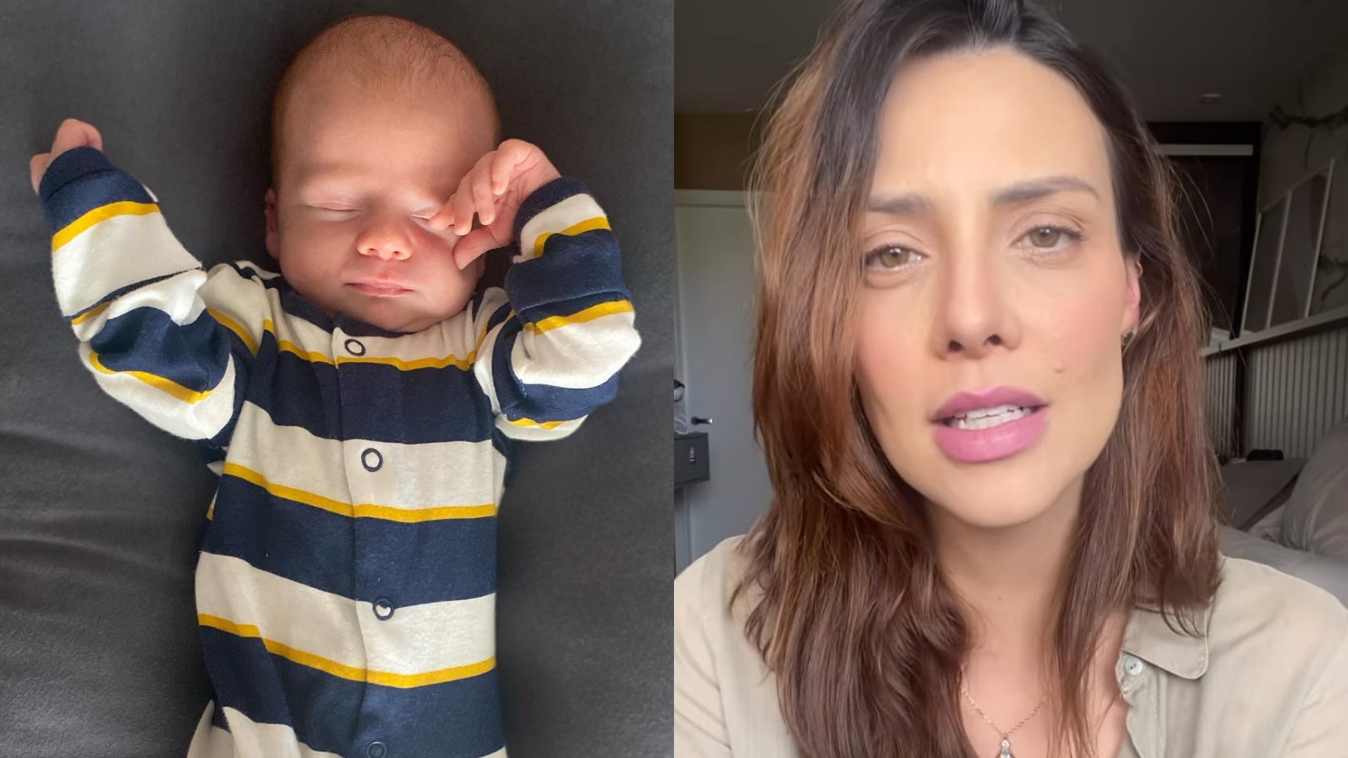 Camila Rodrigues desabafa sobre as cólicas do filho recém-nascido: “É de doer o coração”
