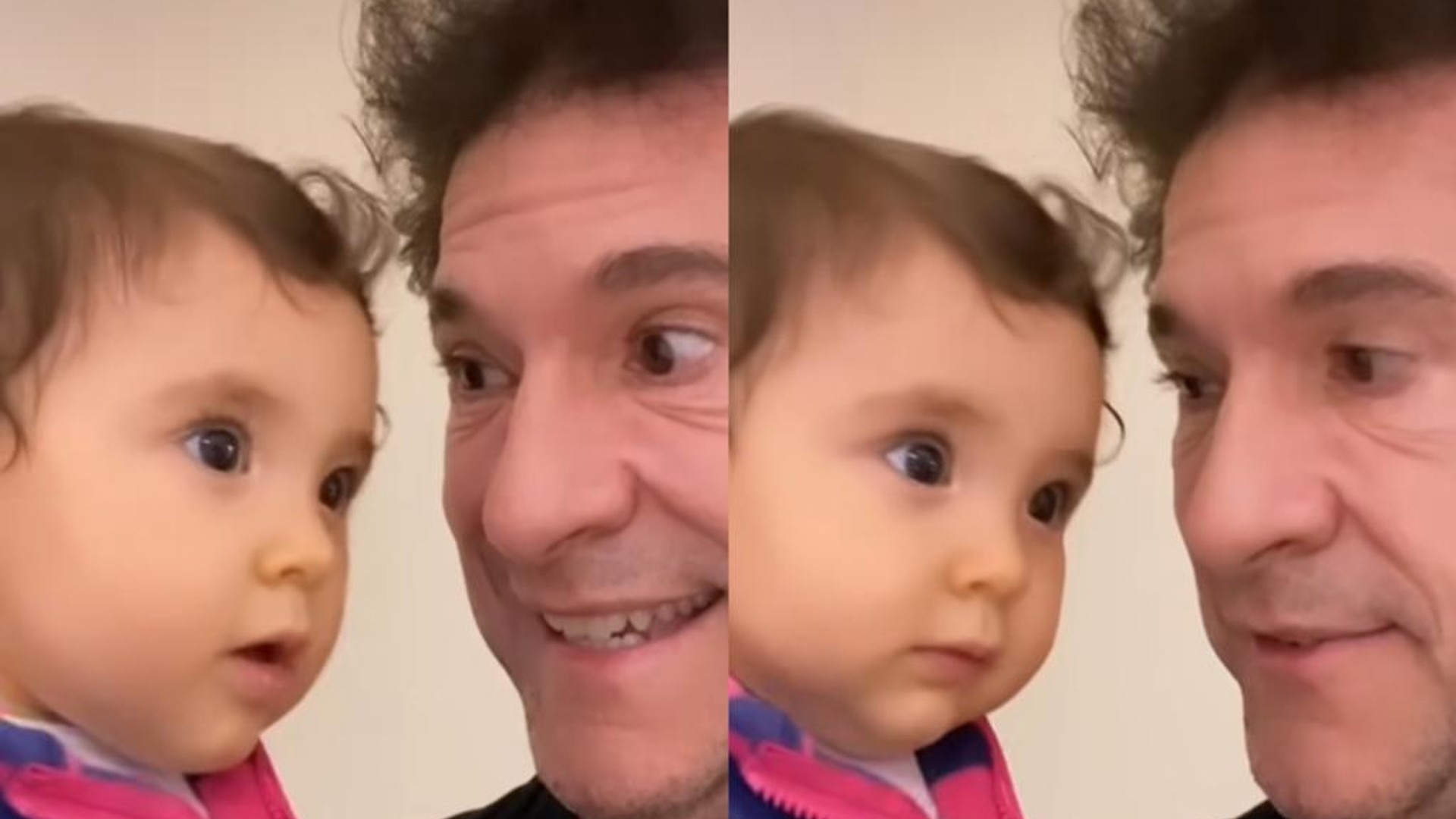 Daniel mostra filha de nove meses o imitando cantar e apaixona web
