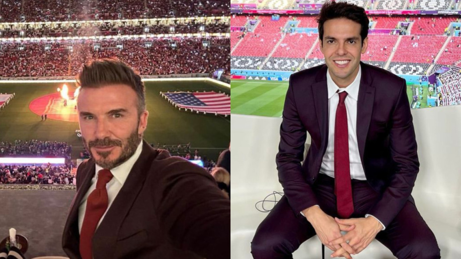 David Beckham compartilha foto de encontro com Kaká na Copa do Mundo