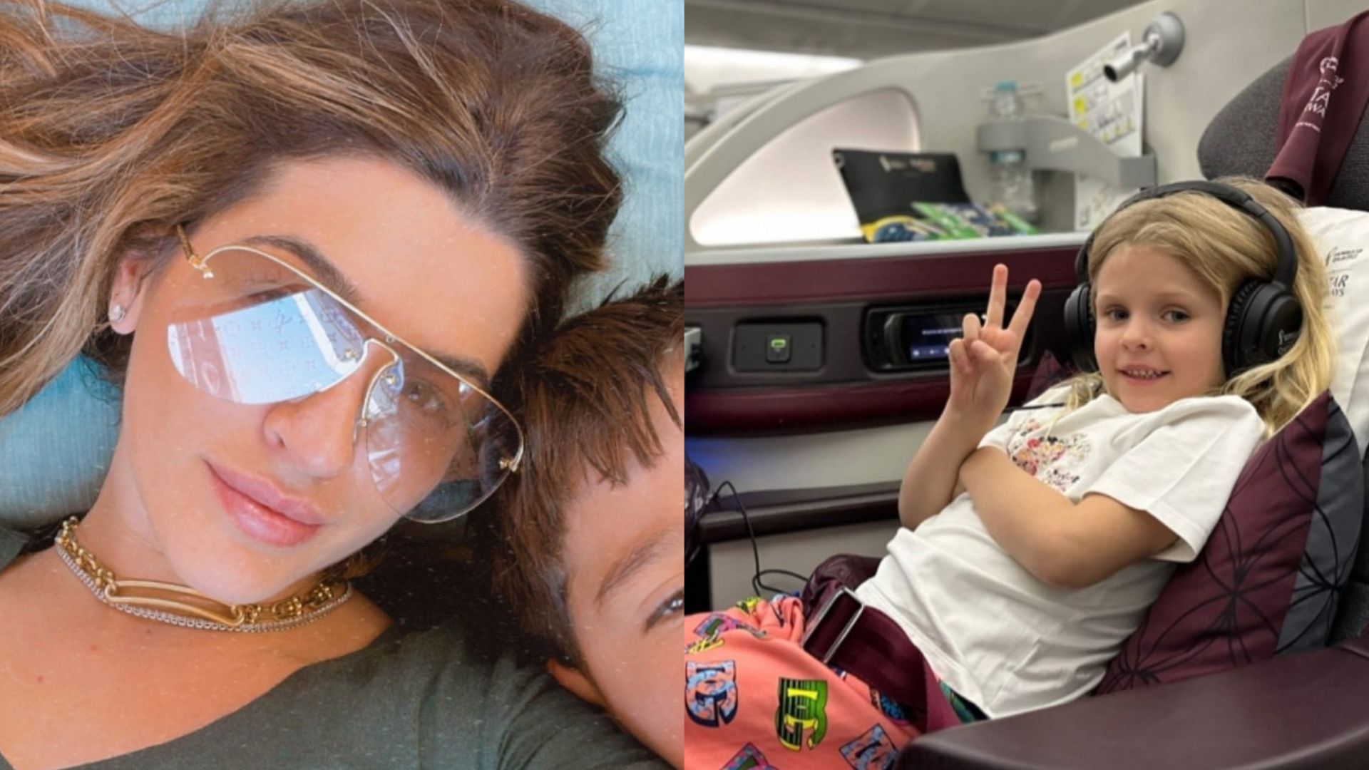 Esposa do goleiro Alisson Becker embarca com os filhos para o Catar
