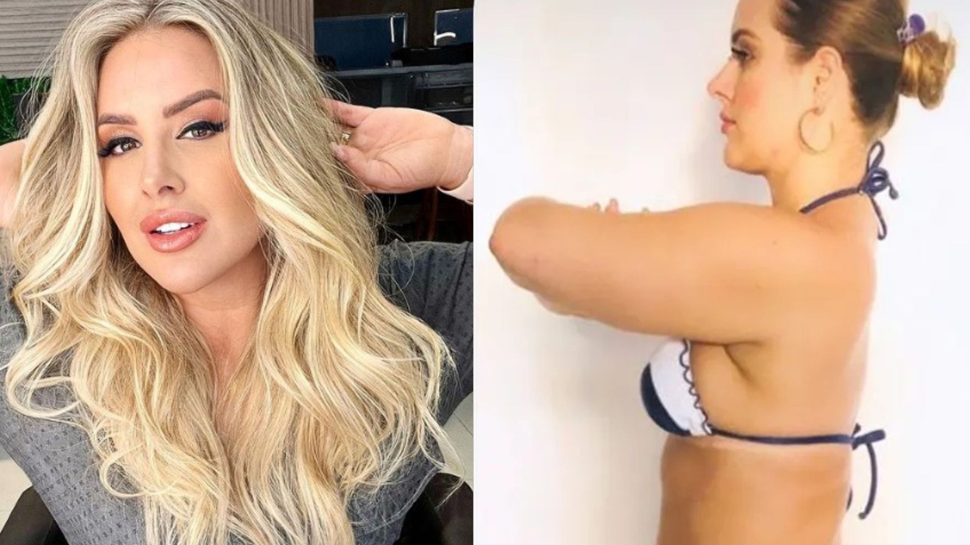 De biquíni mínimo, a ex-BBB Patrícia Leitte exibe corpão após emagrecer